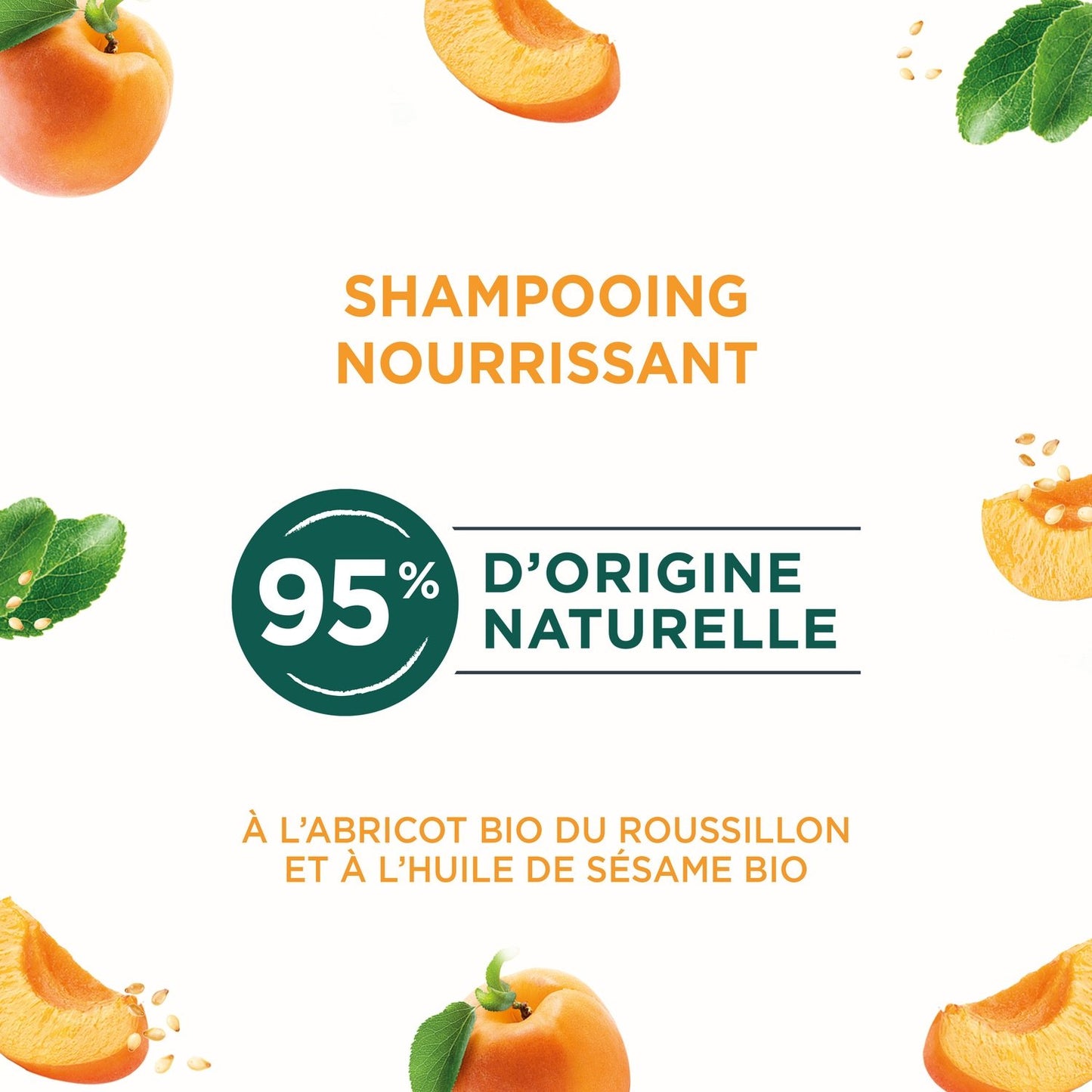 Nourishing Shampoo for Dry and Damaged Hair with Organic Apricot and Organic Sesame Oil NATURE MOI