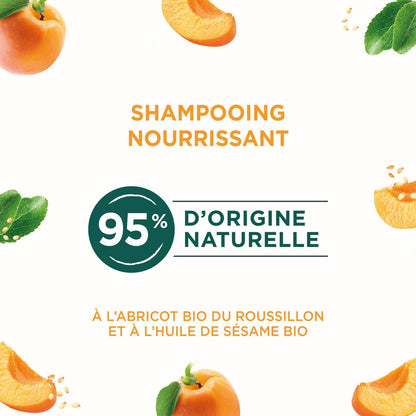 Nourishing Shampoo for Dry and Damaged Hair with Organic Apricot and Organic Sesame Oil NATURE MOI