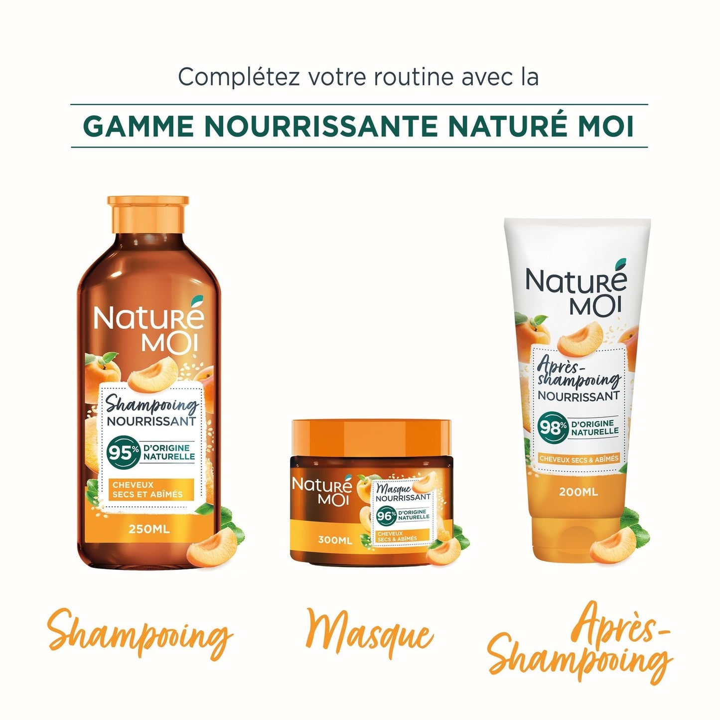 Nourishing Shampoo for Dry and Damaged Hair with Organic Apricot and Organic Sesame Oil NATURE MOI