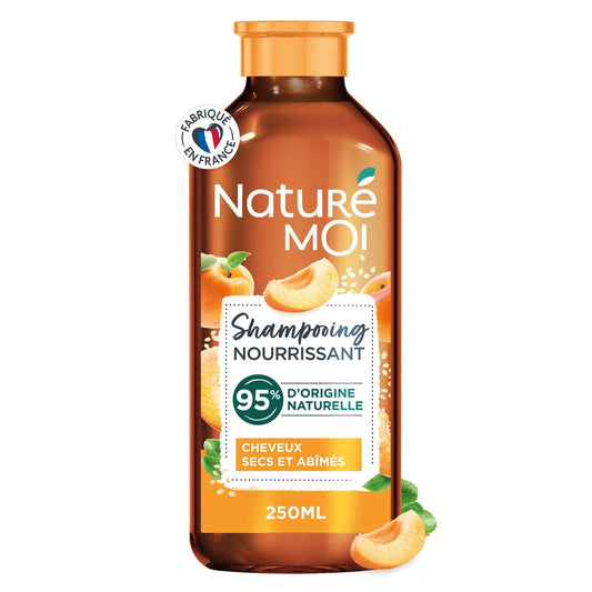 Shampoing Nourrissant Cheveux Secs et Abîmés Abricot Bio et Huile de Sésame Bio NATURE MOI le flacon de 250mL