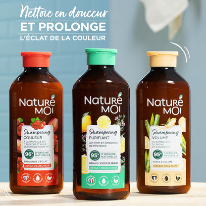 Shampoing Couleur Cheveux Colorés Méchés Groseille Bio d'Ardèche et Huile de Pépin de Raisin Bio NATURE MOI