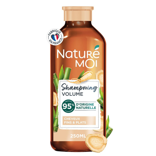Shampoing Volume Cheveux Fins et Plats Bambou Bio et Ginseng Bio NATURE MOI le flacon de 250mL