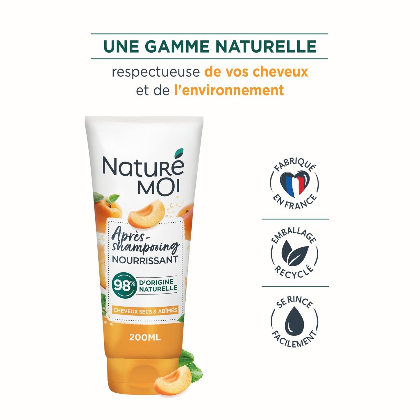 NATURÉ MOI Nourishing Apricot &amp; Sesame Oil Conditioner for Dry and Damaged Hair