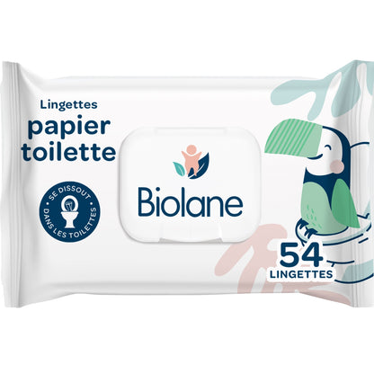 Lingettes bébé Papier Toilette Hypoallergéniques Peaux Sensibles BIOLANE 