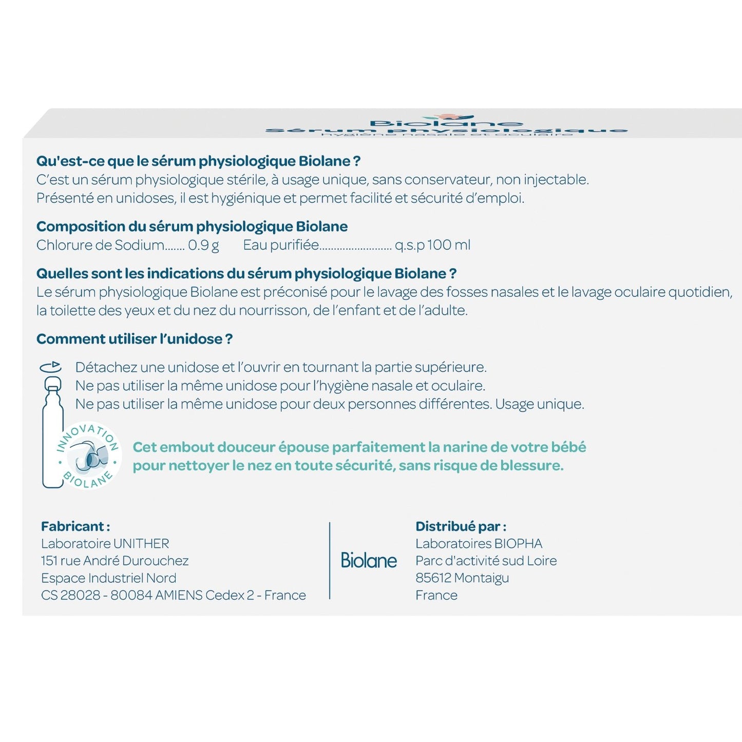 Sérum Physiologique Bébé Hygiène Nasale et Oculaire Embout Sécurité+ BIOLANE