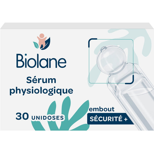 Sérum Physiologique Bébé Hygiène Nasale et Oculaire Embout Sécurité+ BIOLANE les 30 unidoses de 5mL