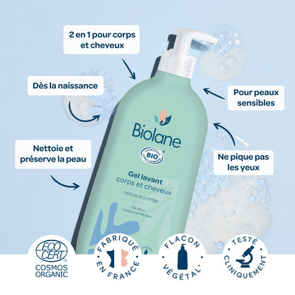 BIOLANE Organic Baby Body &amp; Hair Wash Gel
