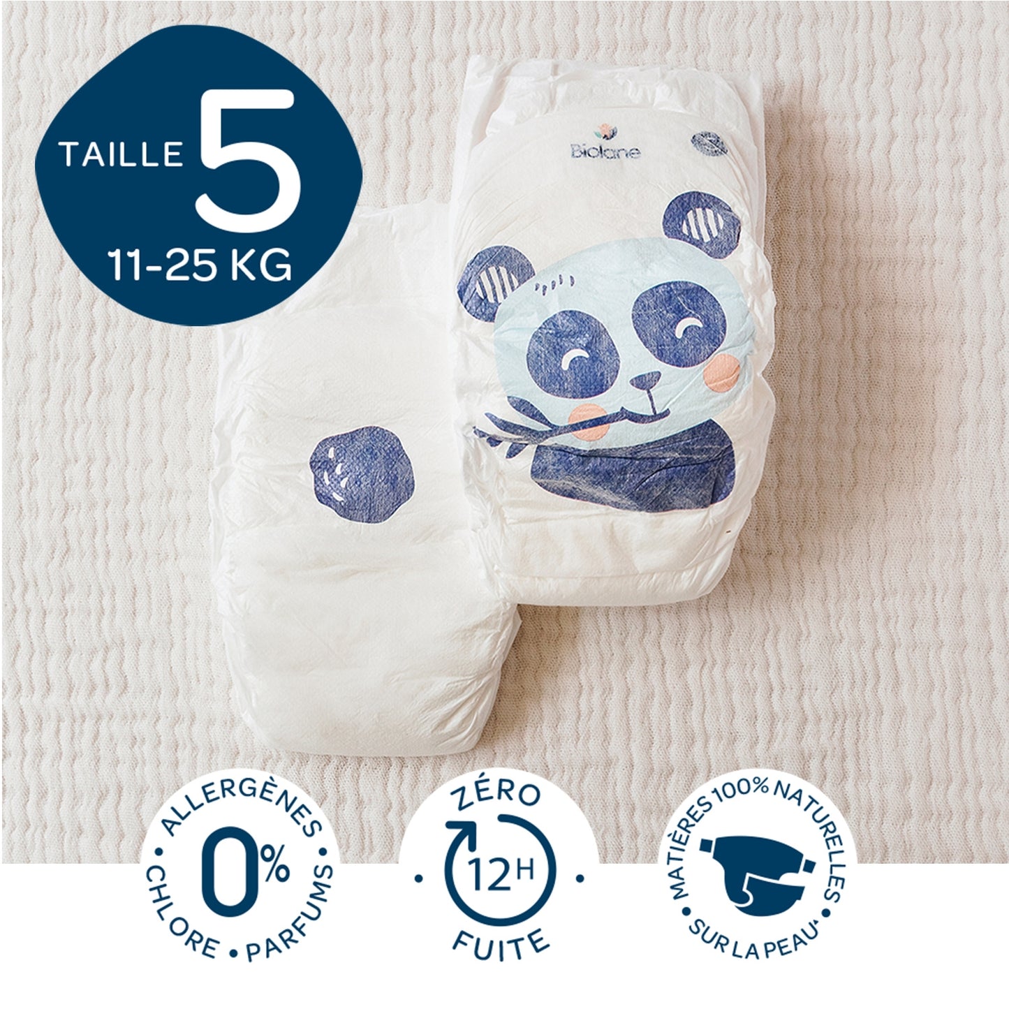 Baby Diapers Size 5 11-25kg Natural BIOLANE