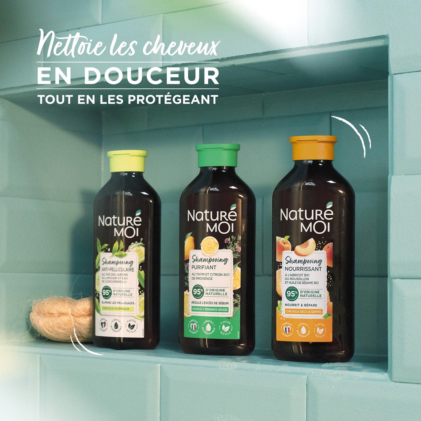 Anti-Dandruff Shampoo for Normal Hair with Limousin Garden Tea and Organic Cucumber Water NATURE MOI
