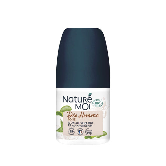 NATURÉ MOI Roll-On-Deodorant mit holziger Aloe Vera und Bio-Magnesium für Männer