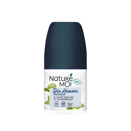 NATURÉ MOI Men's Freshness Roll-On Deodorant with Organic Aloe Vera &amp; Magnesium
