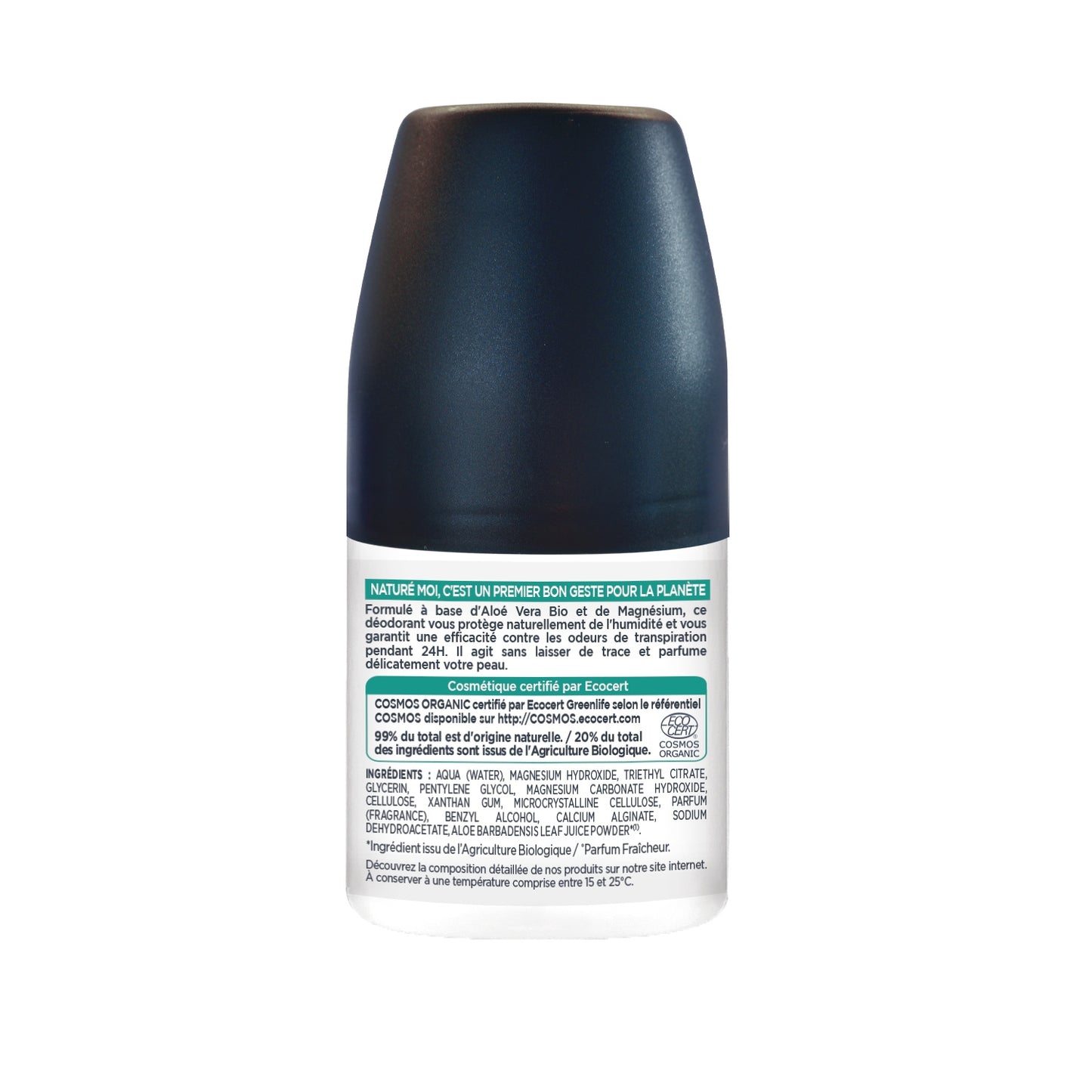NATURÉ MOI Men's Freshness Roll-On Deodorant with Organic Aloe Vera &amp; Magnesium
