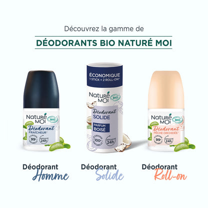 NATURÉ MOI Men's Freshness Roll-On Deodorant with Organic Aloe Vera &amp; Magnesium