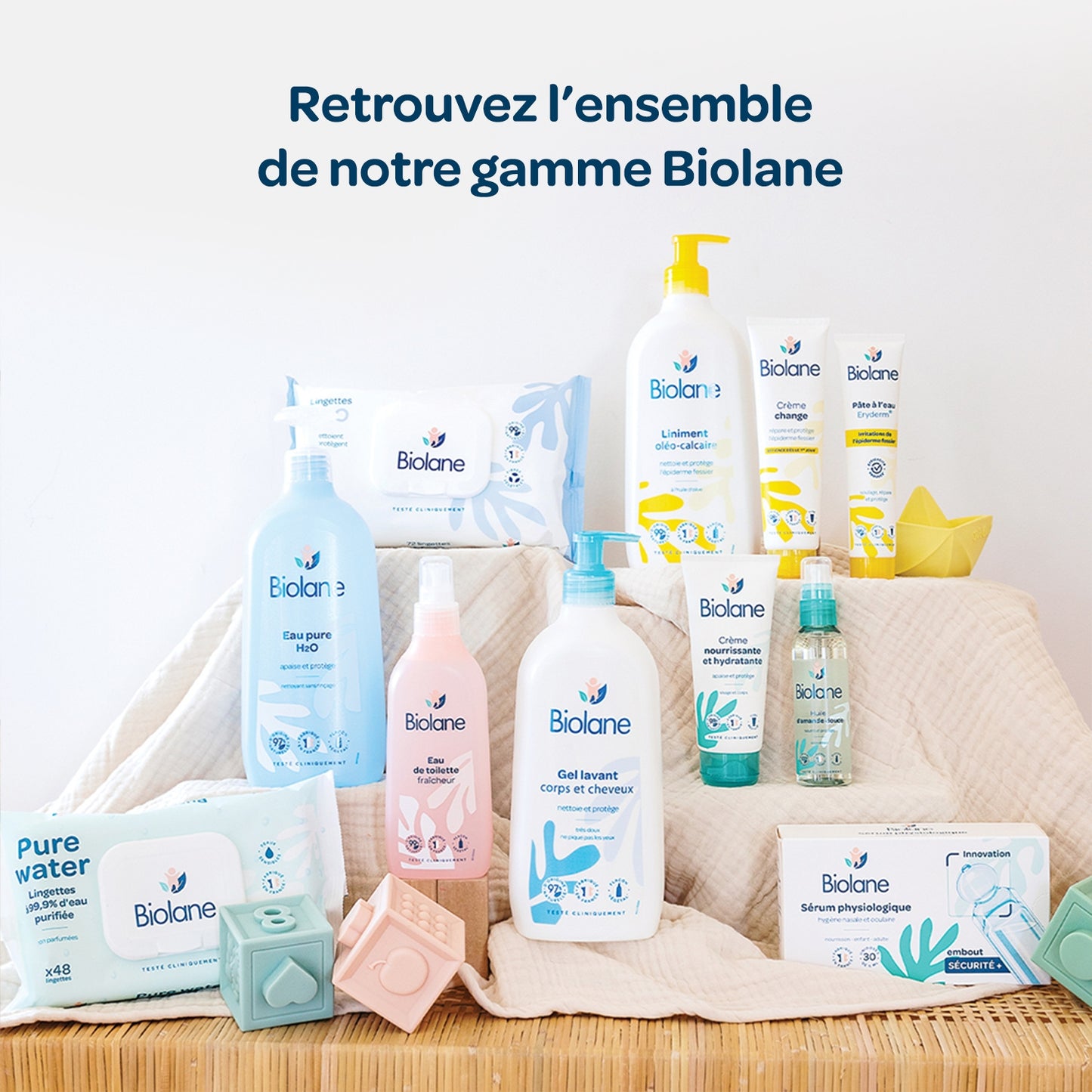 Lingettes Bébé Nettoyantes Visage et Mains Ph Physiologique BIOLANE