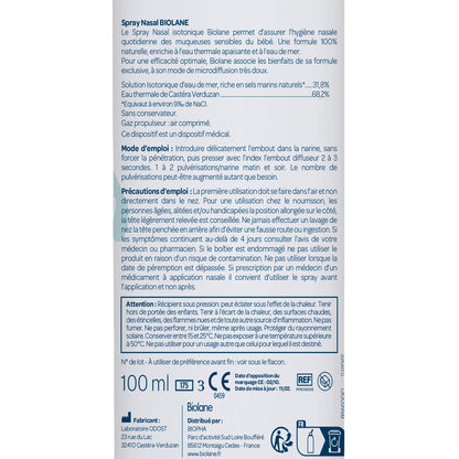 Spray Nasal Bébé A l'Eau Thermale et Eau de Mer BIOLANE