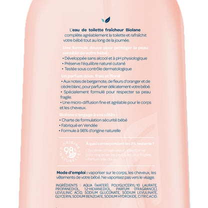 Eau de toilette bébé Fraicheur Sans Alcool BIOLANE 
