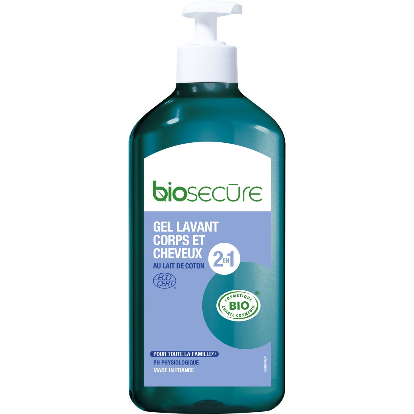 Gel douche Enfant Corps et Cheveux au Lait de Coton Bio BIOSECURE 