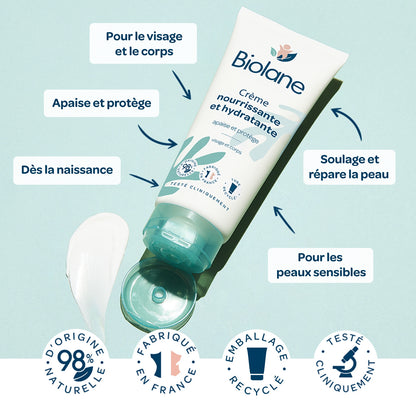 BIOLANE Nourishing Moisturizing Baby Cream for Face and Body