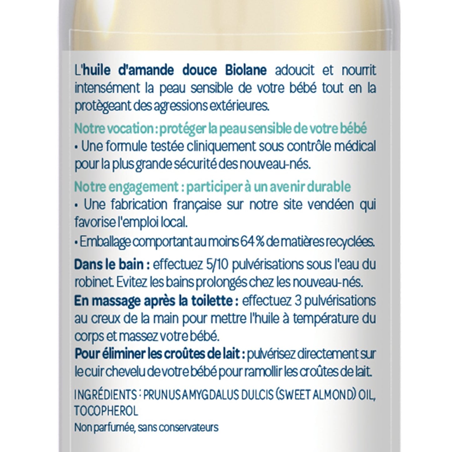 Huile pour Bébé Corps et Bain A l'Amande Douce BIOLANE