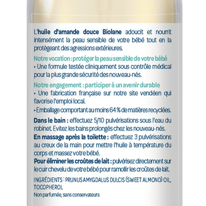 Huile pour Bébé Corps et Bain A l'Amande Douce BIOLANE