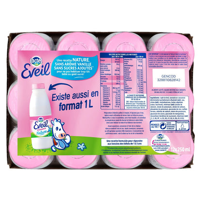 Liquid Baby Milk from 12 Months to 36 Months LACTEL EVEIL