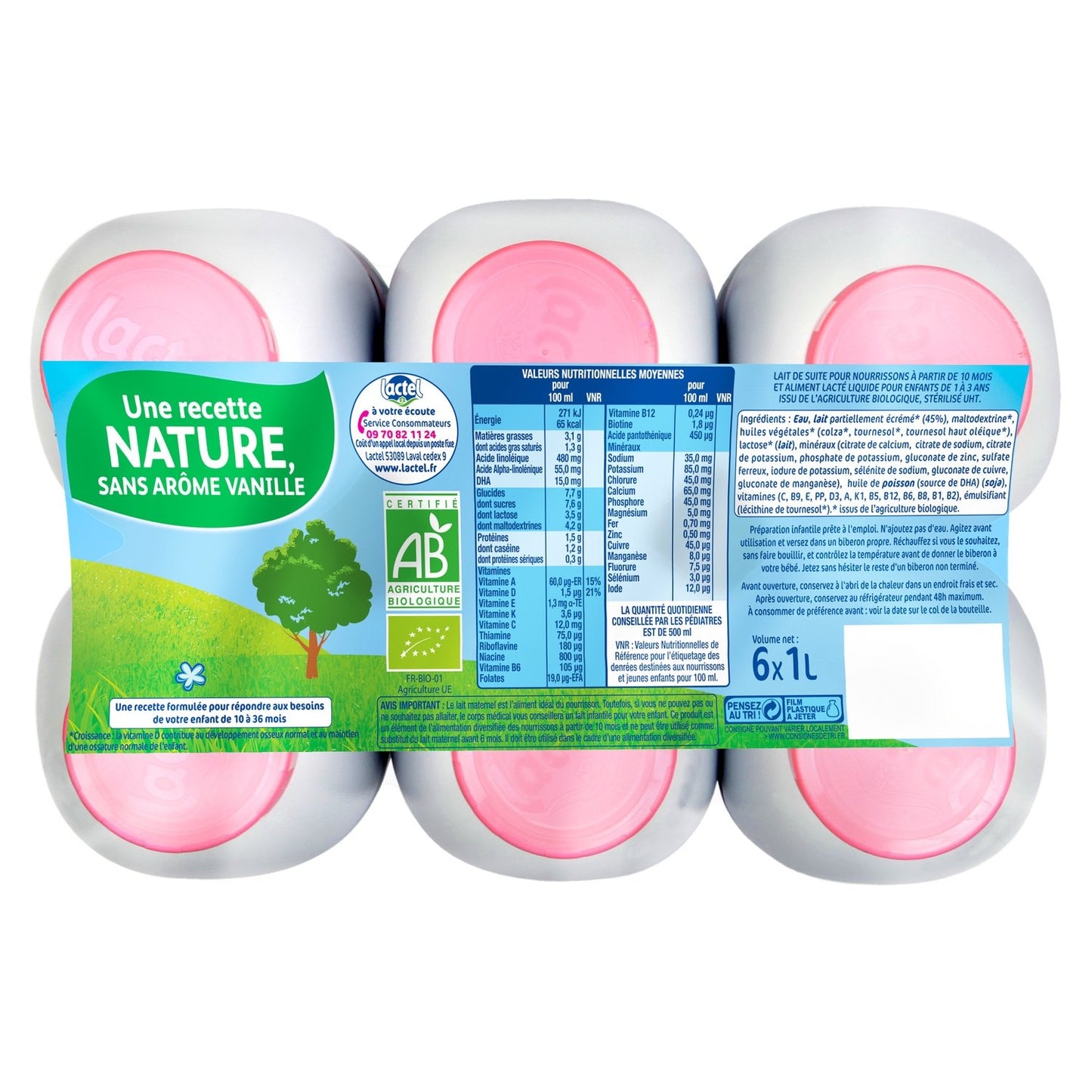 Lait Bébé Liquide 3ème Âge Dès 10 Mois Nature Bio Éveil LACTEL