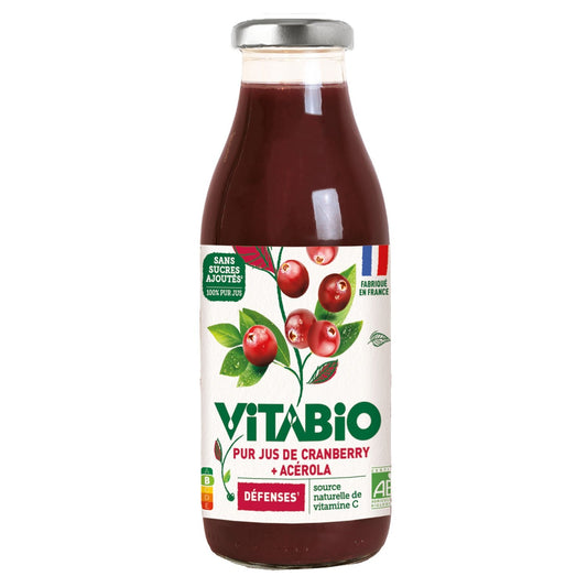 Cranberry Juice from Quebec 100% Pure Juice No Added Sugar Organic VITABIO