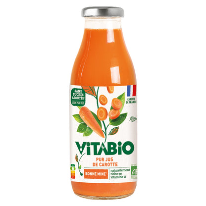 Jus carotte de France 100% pur jus sans sucres ajoutés Bio VITABIO 