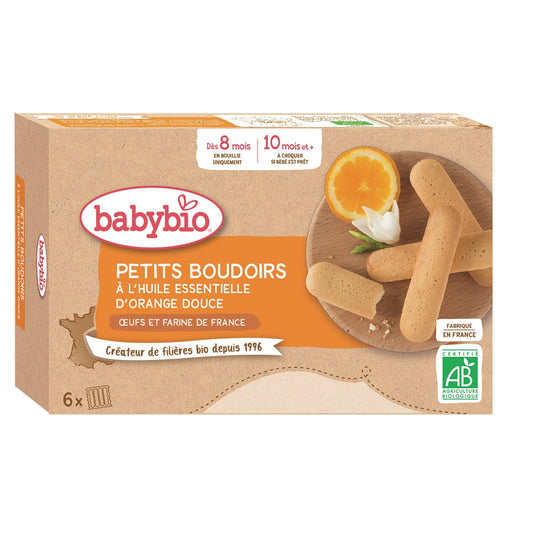 Baby Biscuits from 8 Months Orange Flavor Boudoirs Babybio BABYBIO