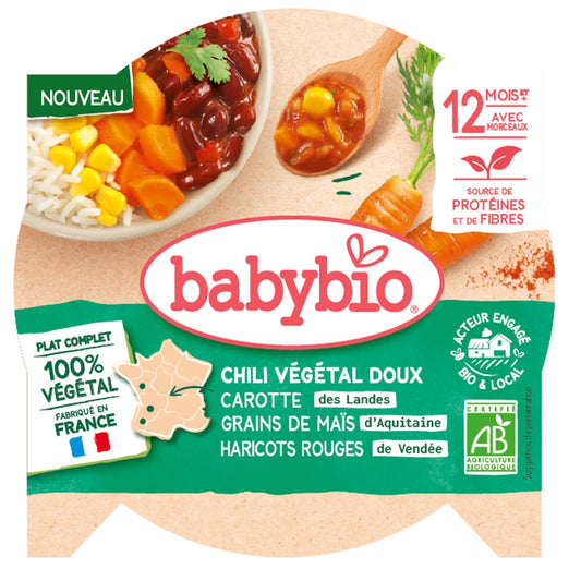 BABYBIO Mild Vegetarian Chili Ready Meal from 12 months