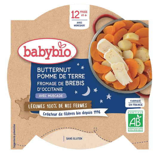Evening Meal for Babies From 12 Months Butternut Squash Potato Organic Sheep's Cheese BABYBIO