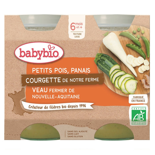 Baby Dish From 6 Months Peas Parsnips Veal BABYBIO