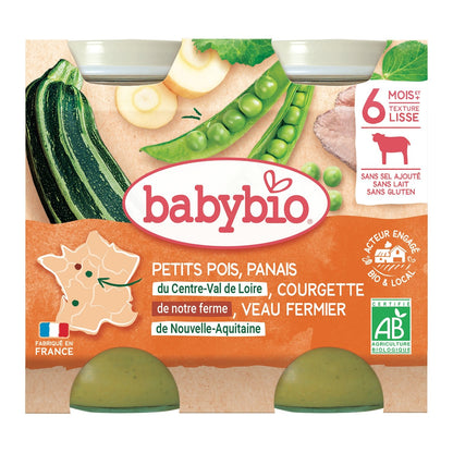 Baby Dish From 6 Months Peas Parsnips Veal BABYBIO