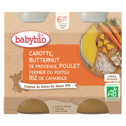 Baby Dish From 6 Months Carrot Squash Chicken Babybio BABYBIO