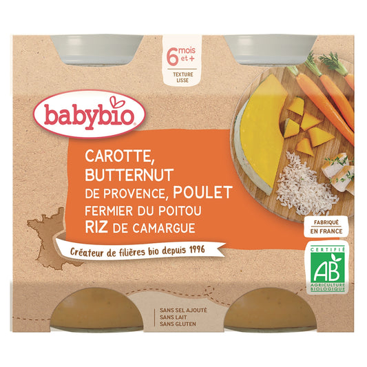 Baby Dish From 6 Months Carrot Squash Chicken Babybio BABYBIO