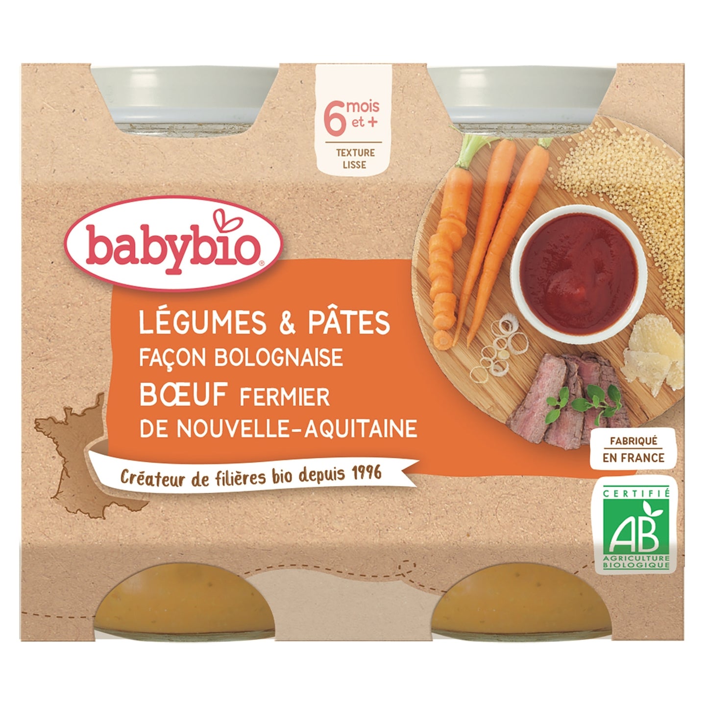 Baby Dish From 6 Months Vegetable Pasta Bolo Babybio BABYBIO