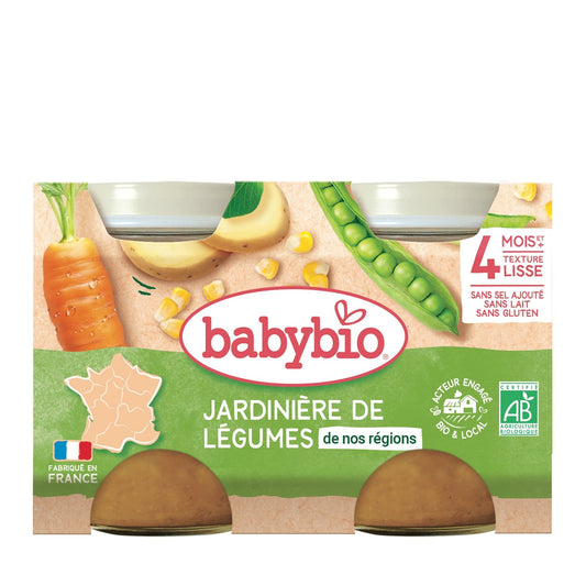 Plat Bébé Dès 4 Mois Jardinière de Légumes Bio BABYBIO les 2 pots de 130 g