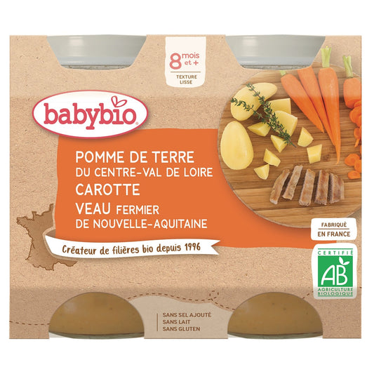 Baby Food Jar From 8 Months Potato Carrot Veal BABYBIO