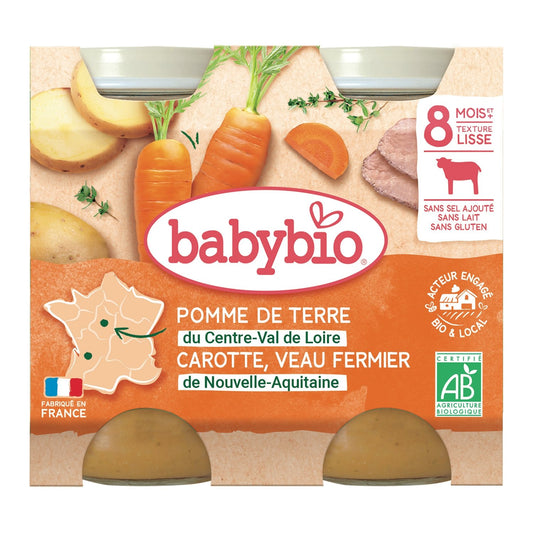 Baby Food Jar From 8 Months Potato Carrot Veal BABYBIO