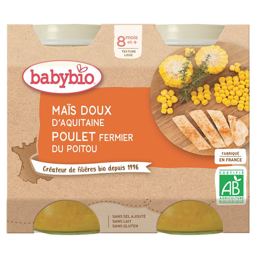 Baby Meal From 8 Months Corn Chicken Organic Daily Menu BABYBIO