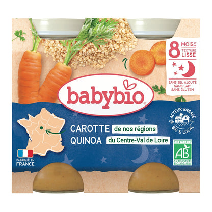 Evening Meal for Babies From 8 Months Carrot Quinoa Babybio BABYBIO