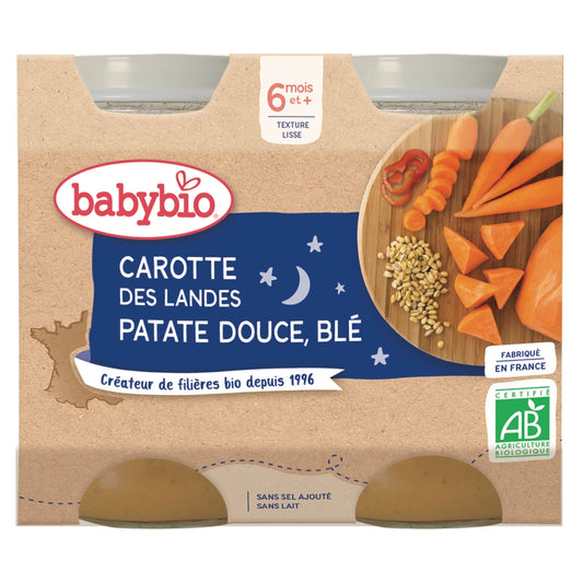 Baby Evening Meal From 6 Months Carrot Potato Wheat Babybio Good Night BABYBIO