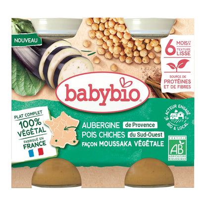 Baby Dish From 6 Months Aubergines from Provence and Chickpeas Moussaka Style Organic BABYBIO