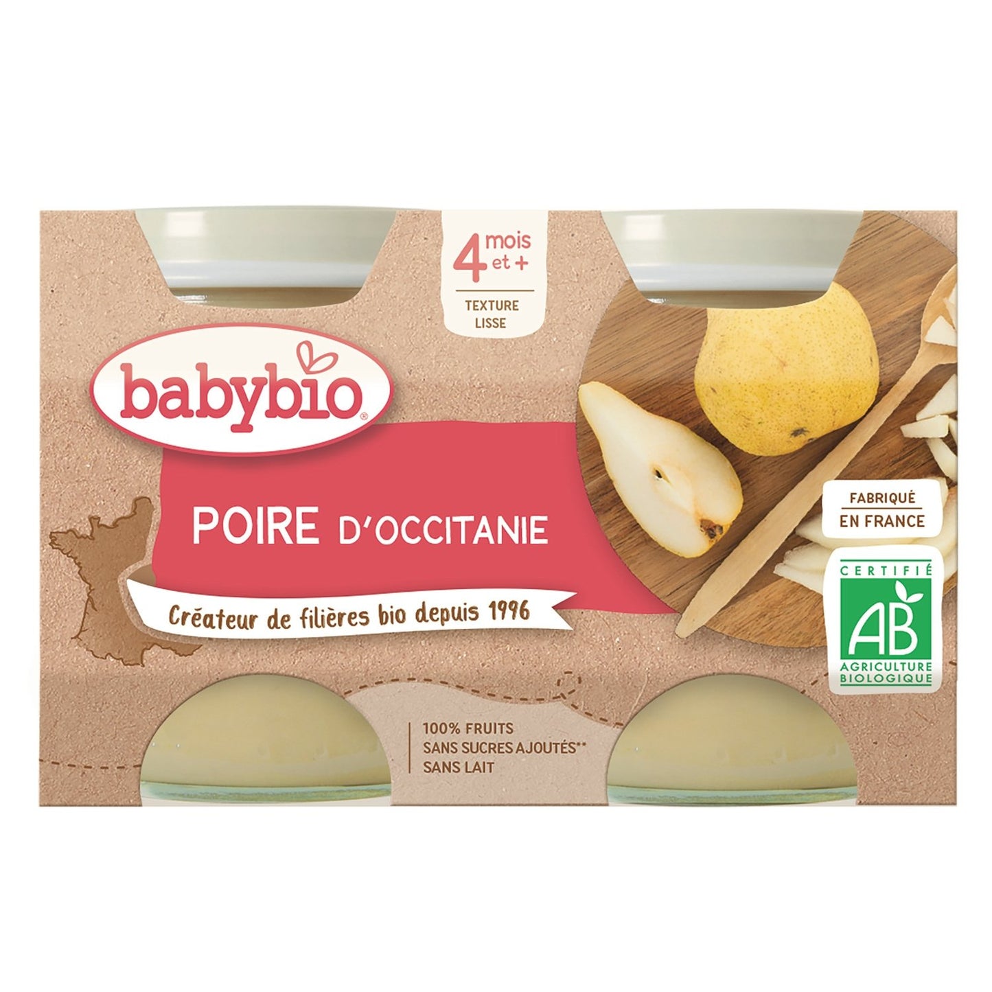 Babykompott ab 4 Monaten Birne der Provence ohne Zuckerzusatz Bio BABYBIO