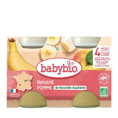 Baby Compotes From 4 Months Apple Banana No Added Sugar Organic BABYBIO