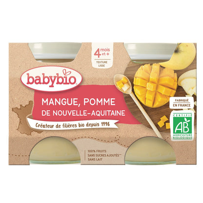Baby Compotes From 4 Months Apple Mango No Added Sugar Organic BABYBIO