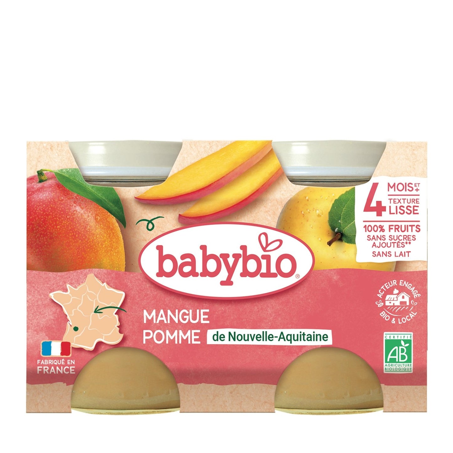 Baby Compotes From 4 Months Apple Mango No Added Sugar Organic BABYBIO
