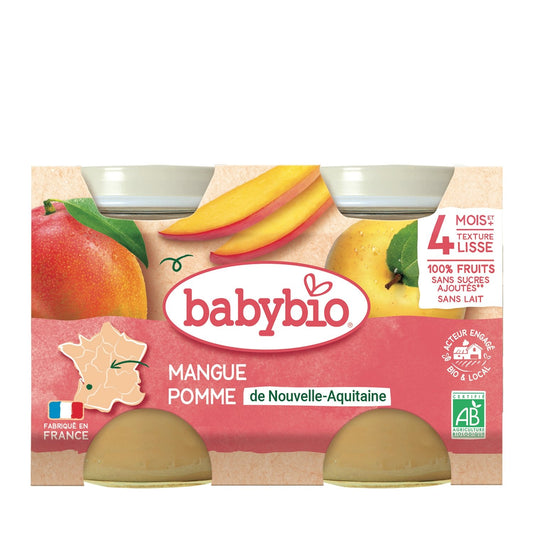 Baby Compotes From 4 Months Apple Mango No Added Sugar Organic BABYBIO