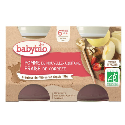 Babykompott Ab 6 Monaten Apfel Erdbeere Ohne Zuckerzusatz Bio BABYBIO