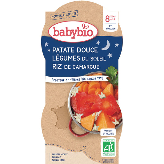 BABYBIO Evening Meal for Babies From 8 Months Old, Vegetables of the Sun